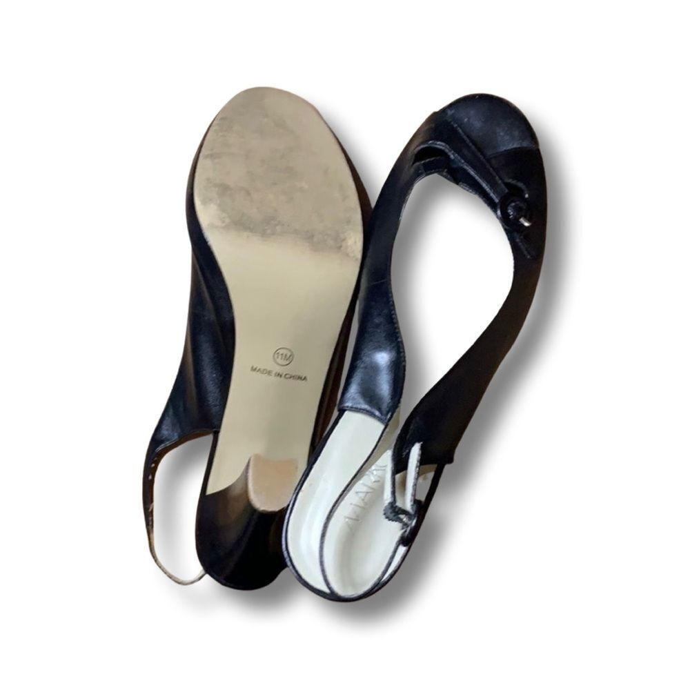 Markon Black Open Toe Heels Size 11 - Picture 2 of 3